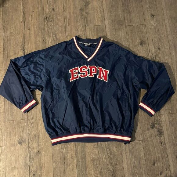 ESPN Other - Vintage 90s ESPN Jacket Men’s XXL Black Pullover Varsity Jacket